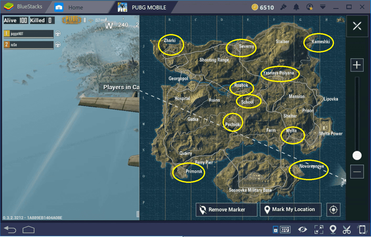 PUBG Mobile Magic Mirror Castle optimal loot route with numbered waypoints and item locations