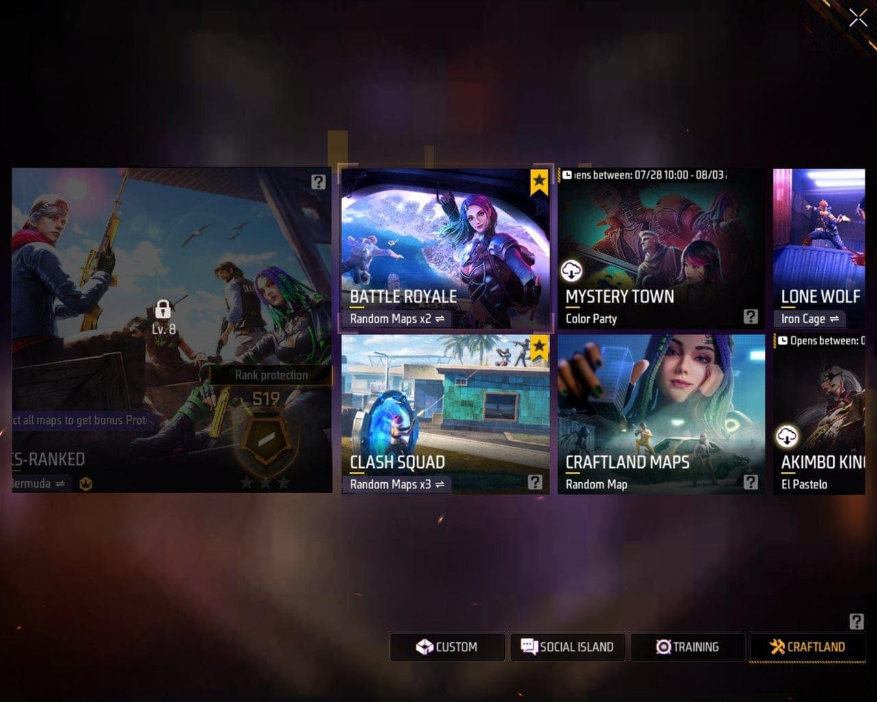 Free Fire Solo Duo Squad head-to-head statistieken vergelijking