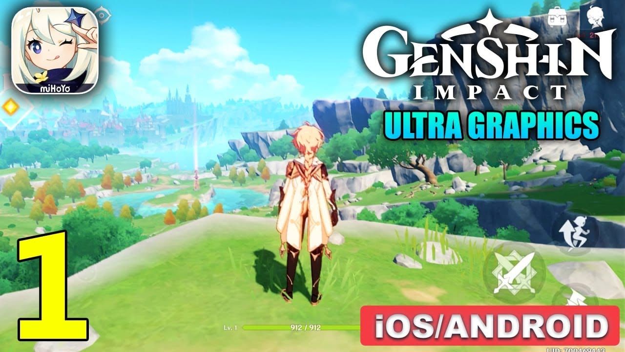 Genshin Impact mobile version screenshot showing game quality on smartphone