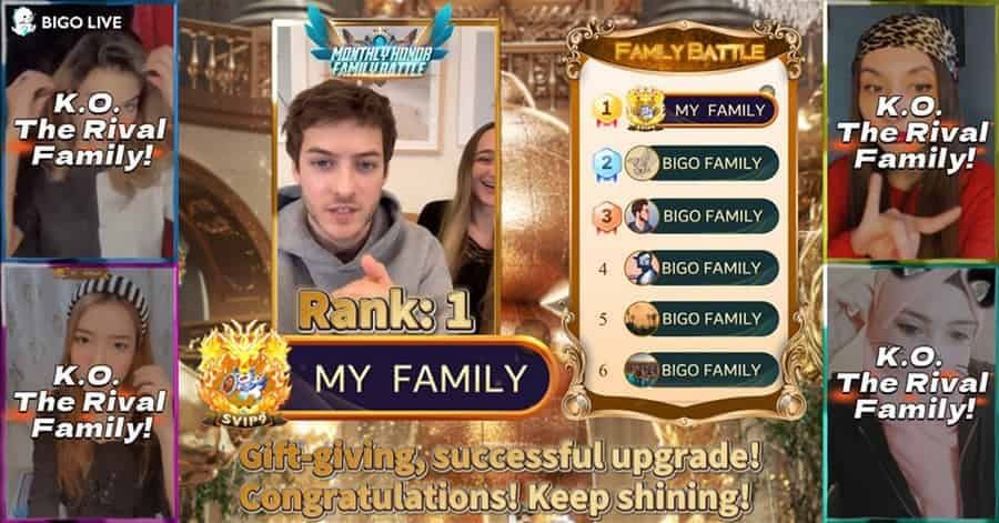 Bigo Live 家族赛 CP 汇总与排名界面