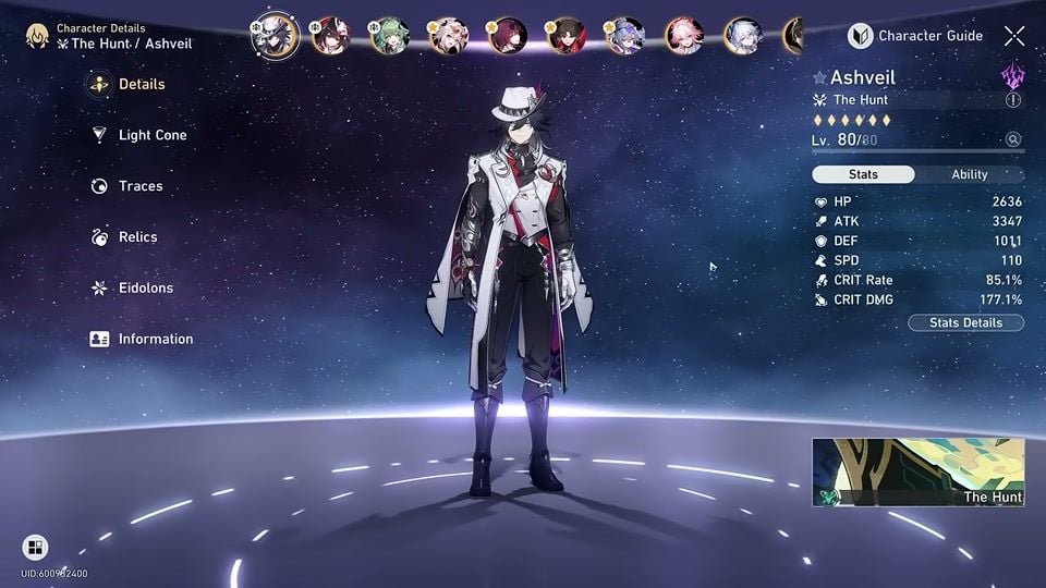 Ashveil Hunt DPS build for Honkai Star Rail 4.5 who to pull