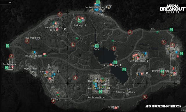 Panduan Arena Breakout untuk lokasi kemunculan bot Northridge dan laluan rondaan