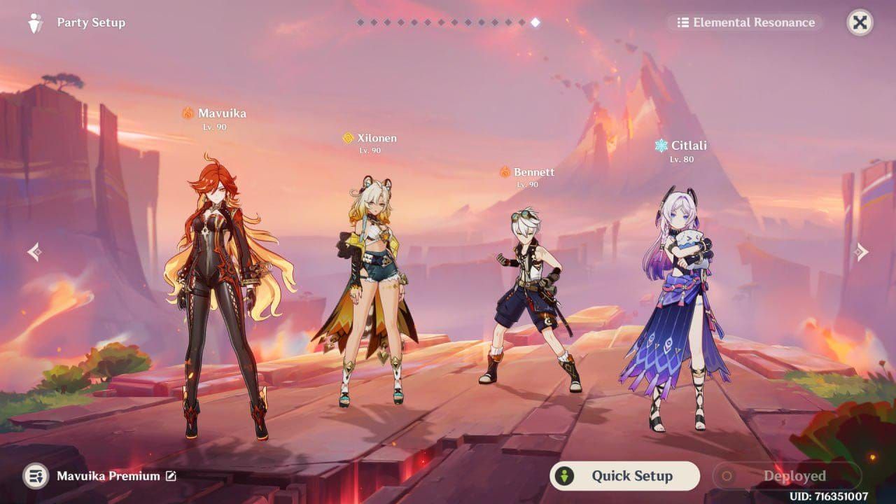 Genshin Impact Mavuika hypercarry team characters