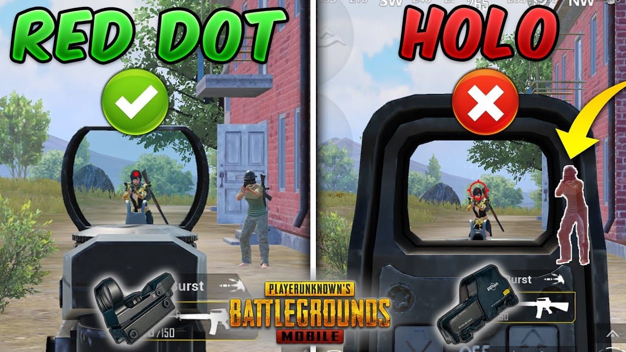 PUBG Mobile 紅點瞄準鏡在戰鬥中的瞄準視圖