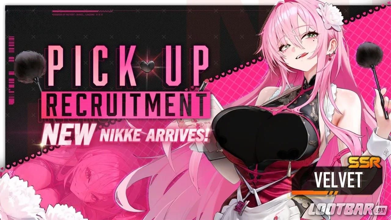 Captura de pantalla de composición de equipo recomendada con Velvet, Cocoa y Ade para farmear Fatal Maid en Goddess of Victory NIKKE