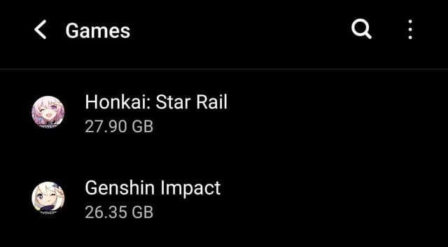 Honkai Star Rail settings menu showing storage management and data deletion options