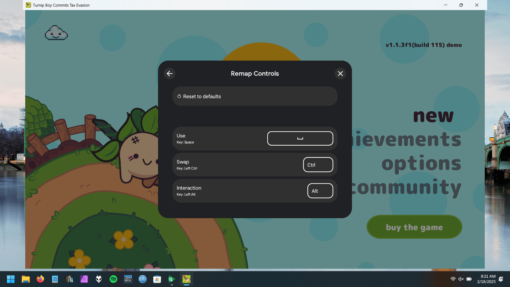 Google Play Games keyboard mapping overlay showing WASD directional keys on desktop