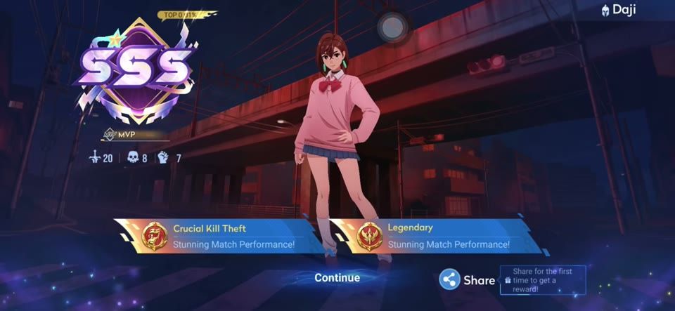 王者荣耀妲己桃白白 SSS 级 MVP 结算画面
