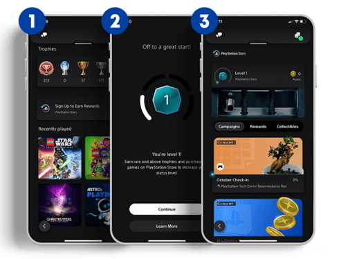PlayStation Stars-puntensaldo en knop voor het inwisselen van beloningen
