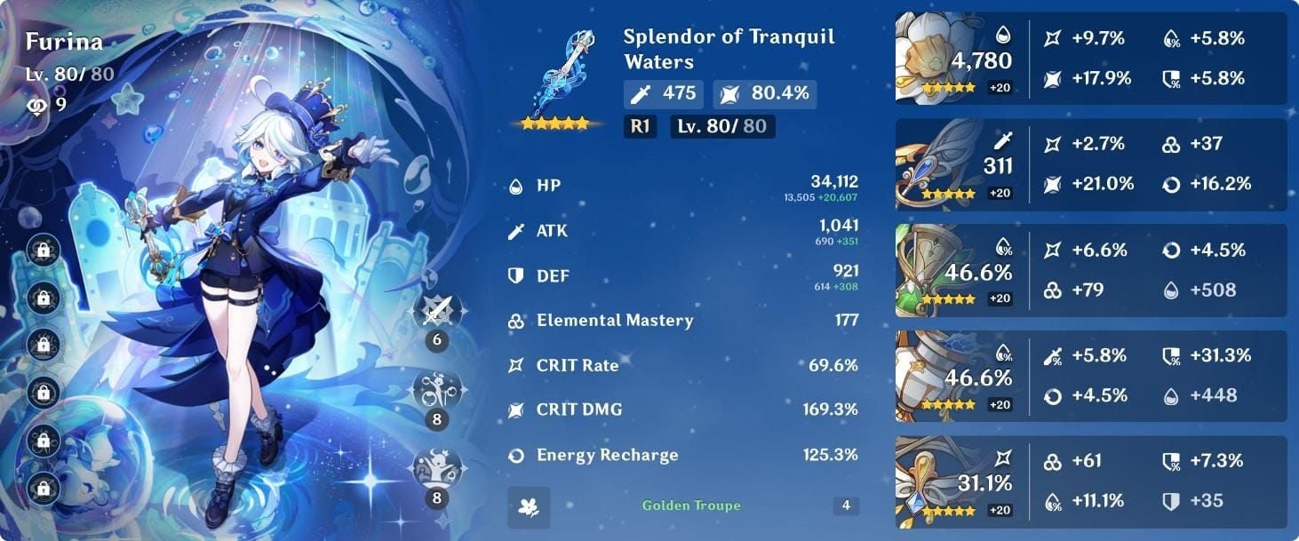 Panduan visual pasukan Freeze Genshin Impact dengan Skirk, Escoffier, Furina, dan Shenhe