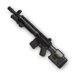 PUBG Mobile weapon comparison showing Mk12, SLR, and Kar98k with damage statistics