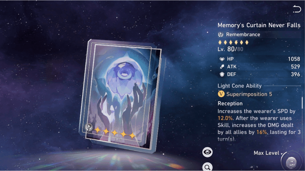 होनकाई स्टार रेल के लिए मेमोरीज़ कर्टेन लाइट कोन