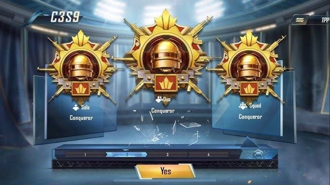 PUBG Mobile Conqueror बैजेस Solo Duo और Squad के लिए सीजन रीसेट के बाद