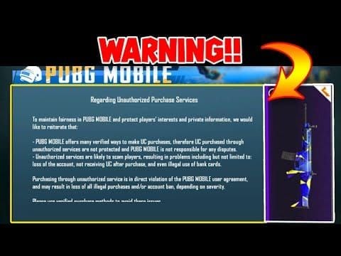 PUBG Mobile UC scam warning guide showing red flags and legitimate options