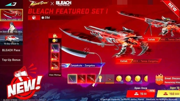 Skin watak kolaborasi Blood Strike Bleach termasuk Ichigo dan Rukia