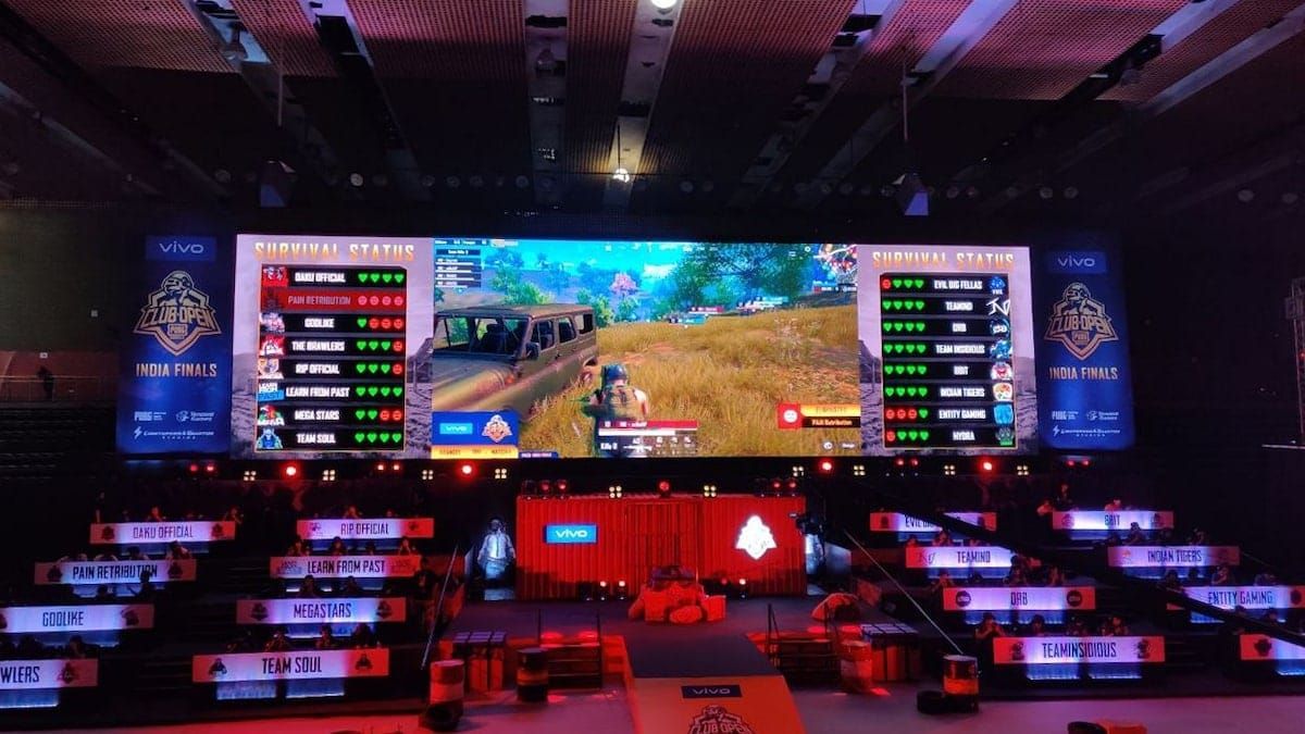 Professional esports arena setup for PUBG Mobile World Cup tournament