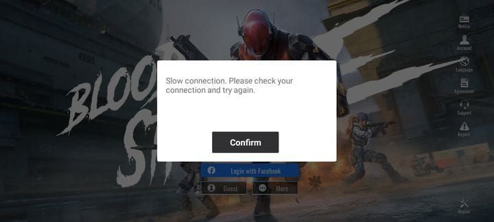 Blood Strike (MENA) in-game redeem code error message screenshot