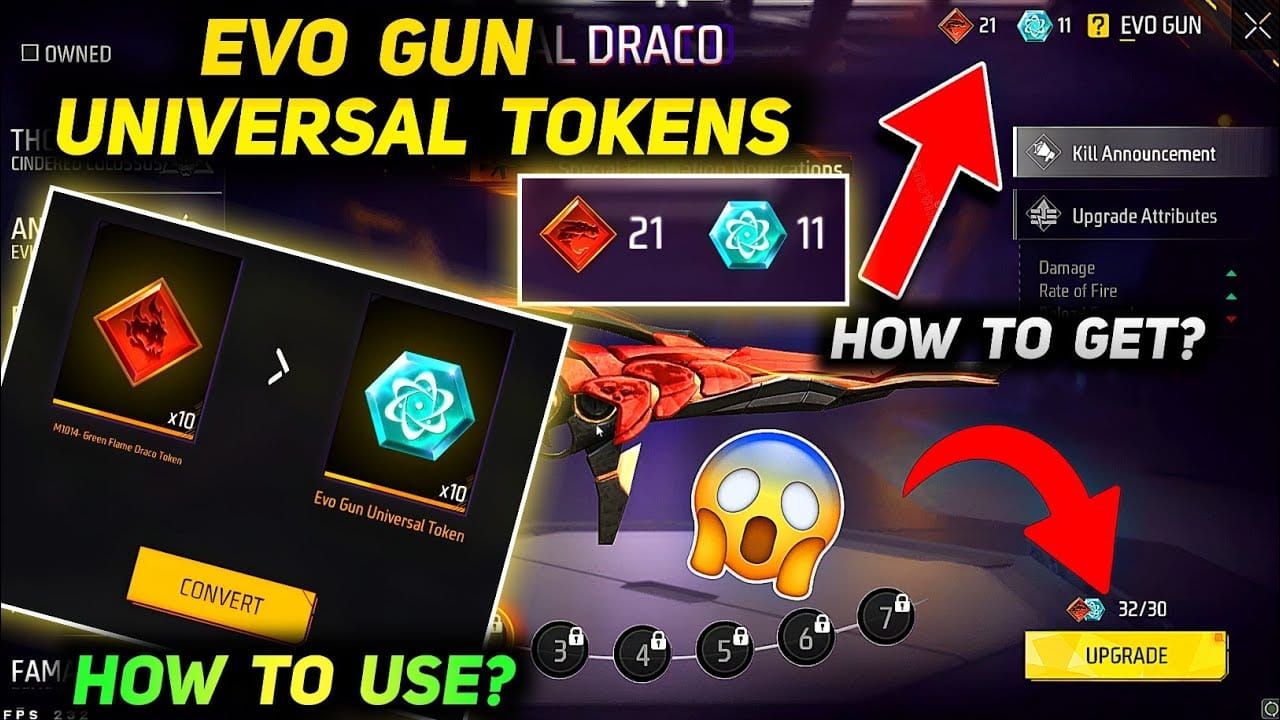 Free Fire Evo Vault डुप्लीकेट वेपन को 5 Evo टोकन में बदलने की गाइड
