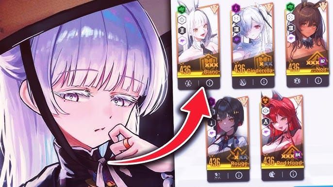 Ejemplo de equipo con Nayuta, Liter y unidades DPS en Goddess of Victory NIKKE