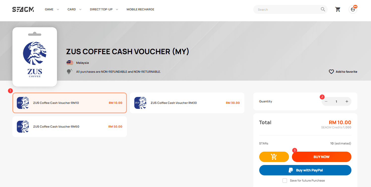 How to recharge ZUS Coffee Cash Voucher (MY)