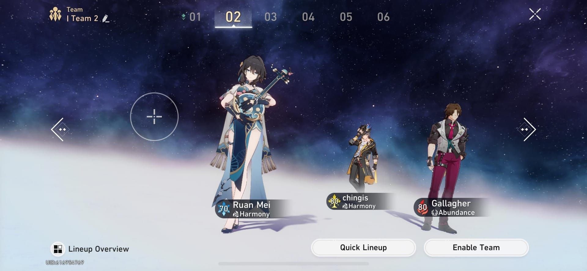 ทีมงบประหยัดสำหรับ Knight II ใน Honkai Star Rail ประกอบด้วย Firefly, Rappa, The Dahlia, Fugue, Trailblazer ประสาน