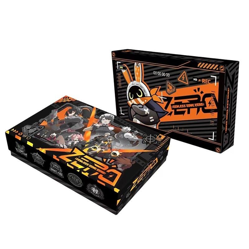 Authentic Zenless Zone Zero merchandise with official packaging, authenticity cards, and verification materials