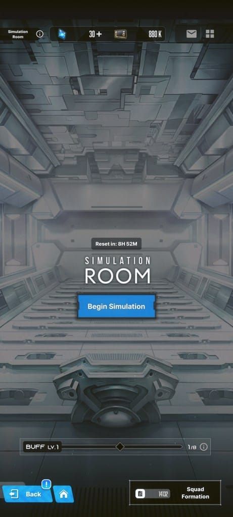 Antara muka overclock simulasi Goddess of Victory NIKKE pada nisbah maksimum untuk pertanian manual kemahiran