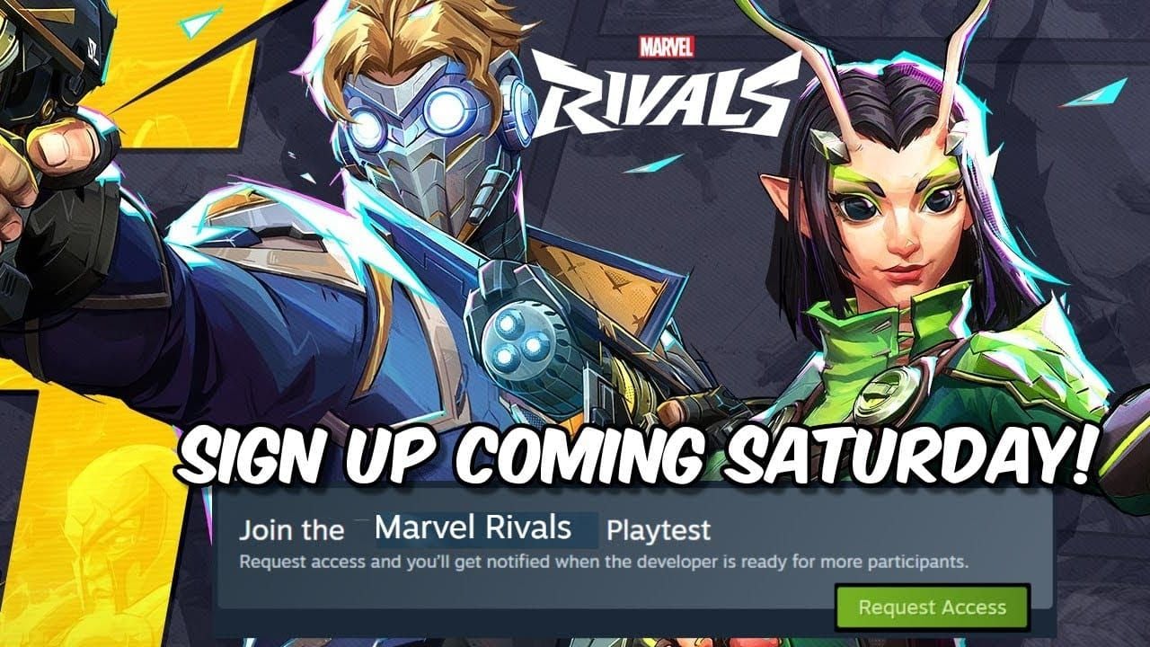 Steam store page showing Marvel Rivals playtest request access button