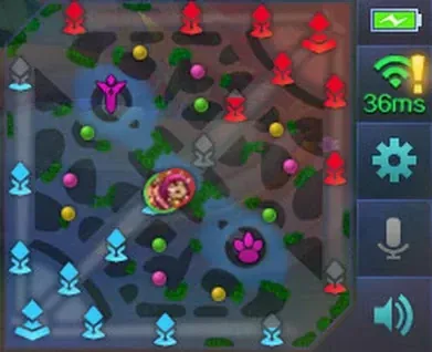 خريطة مصغرة للغابة مع Retribution والأهداف في Mobile Legends Bang Bang