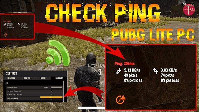 Command line ping test results showing optimal latency to PUBG Mobile game servers