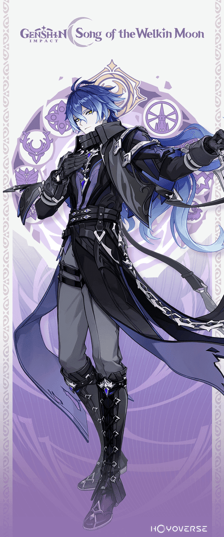 Flins in his Manifest Flame stance transformation from Genshin Impact