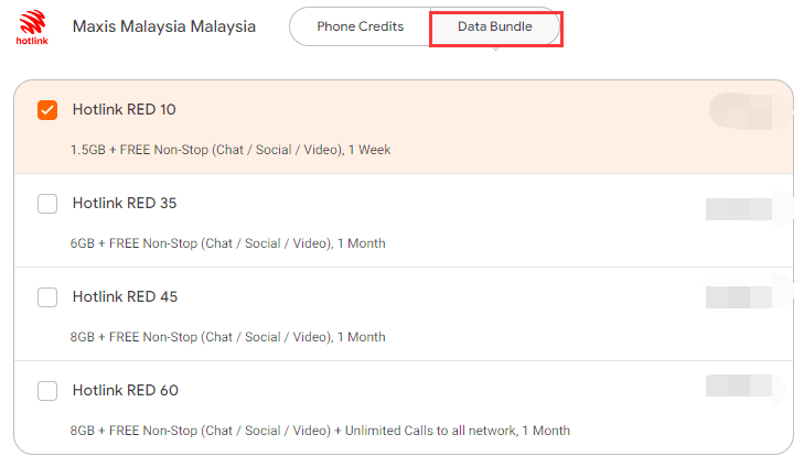 How to recharge Maxis Hotlink Prepaid Reload (MY)