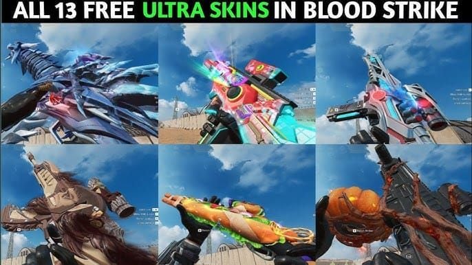 Layar hadiah Blood Strike menampilkan skin senjata gratis yang terkumpul termasuk AK47-Asuka dan item lainnya