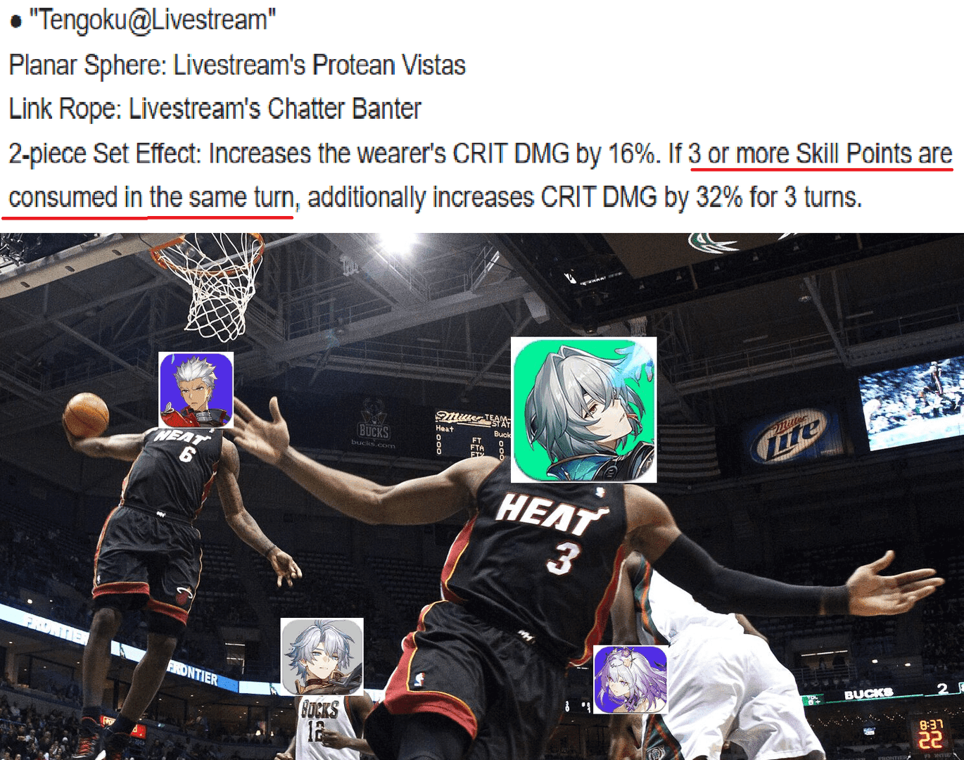 Tengoku@Livestream planar ornament skill point mechanic and CRIT DMG bonus