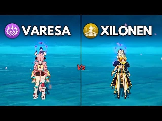 Oficiální artwork postav Genshin Impact Xilonen a Varesa