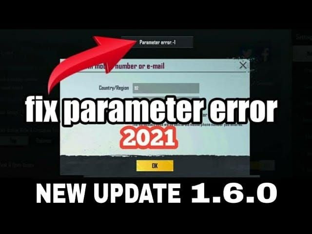 مقارنة خطأ Parameter Error في استرداد PUBG Mobile