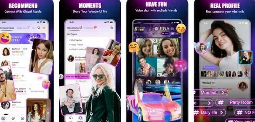 Gráfico comparativo de minijogos, música e conversas no SUGO Online Chat Party
