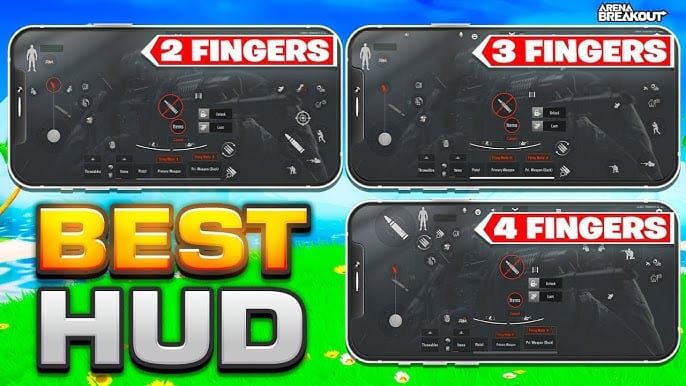 暗区突围职业 iPhone HUD 布局图，包含开火、移动和动作按键的坐标