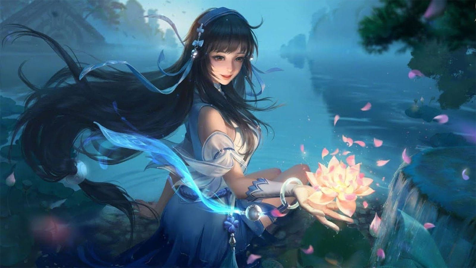 Shi, the control mage hero from Honor of Kings, displaying her magical abilities