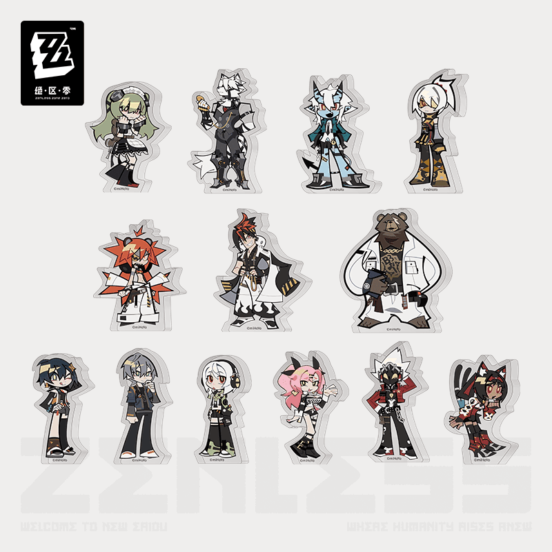 Collection of Zenless Zone Zero lifestyle products including clothing and home accessories