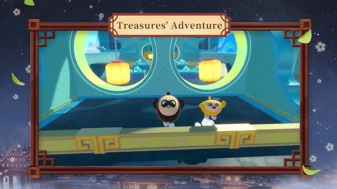 보물 밀집 지역이 표시된 에기 파티 지도