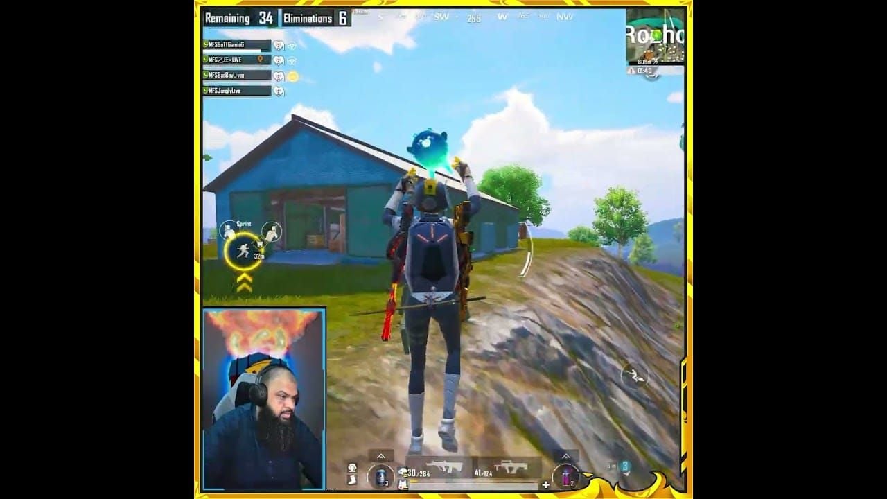 PUBG Mobile player using Floating Balloon skill for aerial movement during Spooky Soirée event