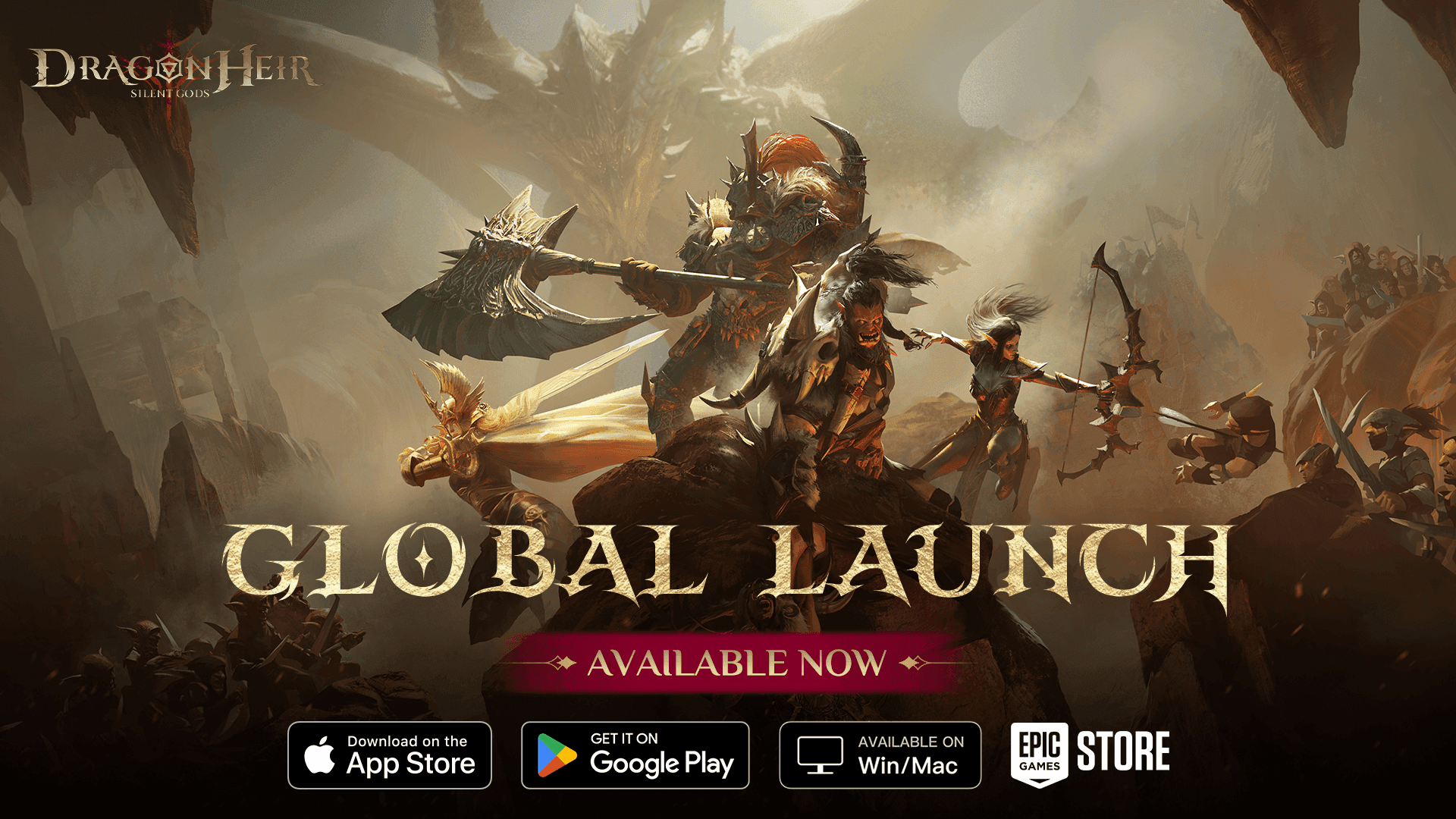 Dragonheir: Silent Gods redesigned main menu with Adventure, Growth, and Equipment categories