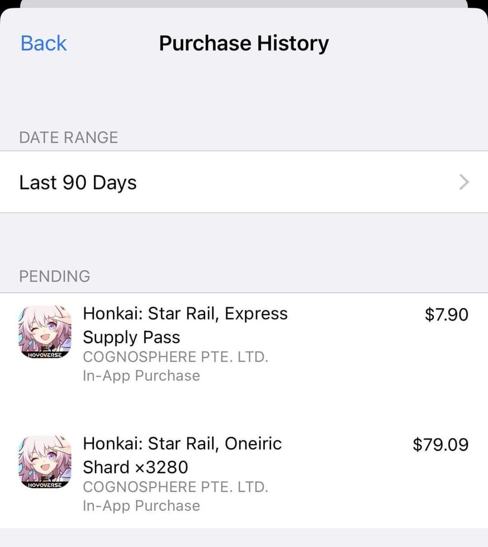 Honkai Star Rail main menu with shop icon highlighted and Apple Pay purchase confirmation screen