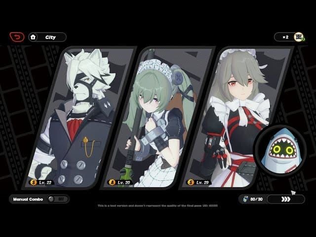 Zenless Zone Zero प्रीमियम टीम स्क्रीनशॉट: कॉम्बैट रोटेशन में Sunna, कोरिन और लाइकाओन