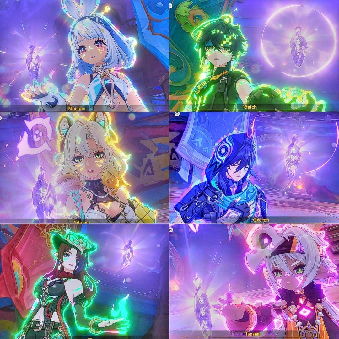 ナタキャラクターの強化状態を示す、原神「夜魂の加護」メカニクスガイドの図解