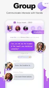 Chamet Party Room interface with multiple participants in group video chat