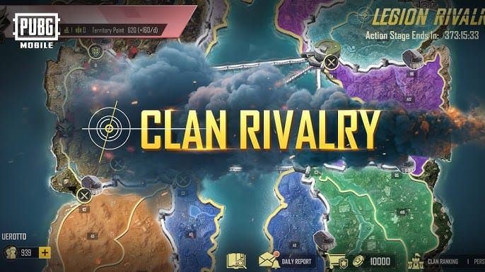 PUBG Mobile clan rivalry section showing progress tracking and statistics