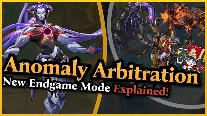 Anomaly Arbitration Mode interface from Honkai Star Rail showing three team slots