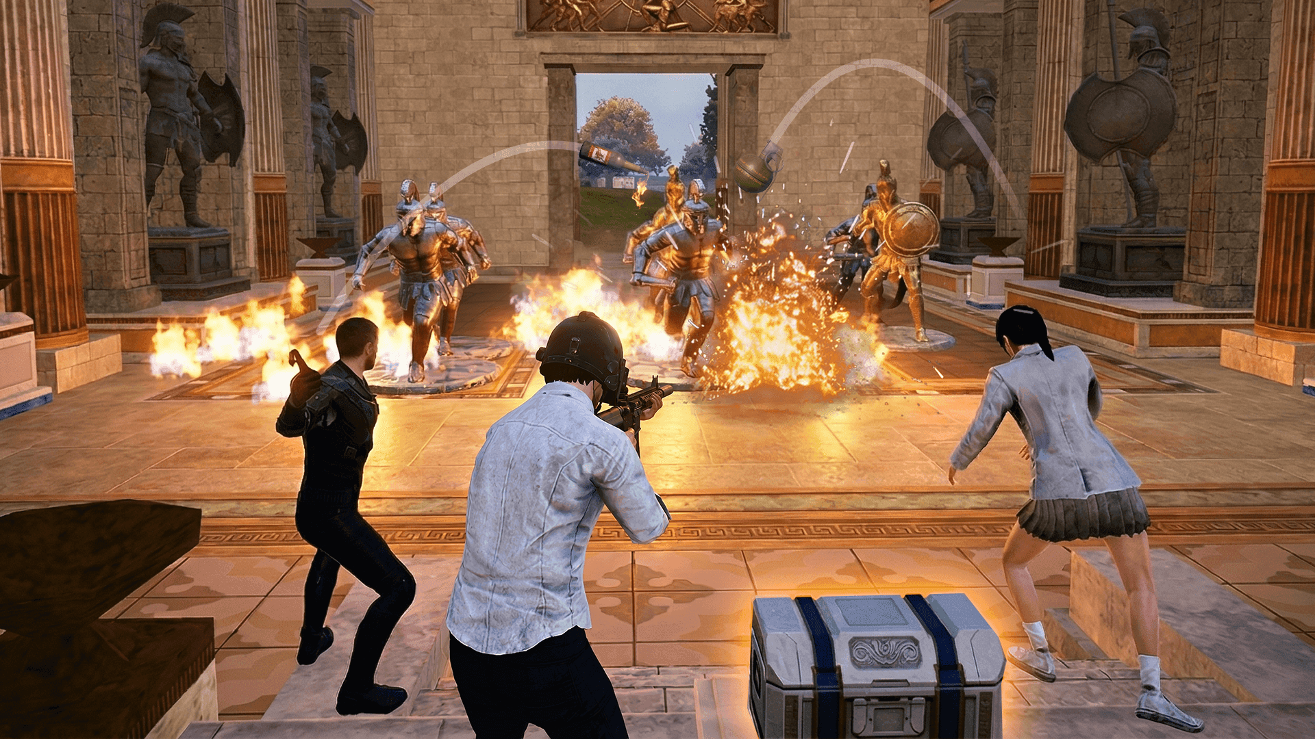 Arte de combate oficial do PUBG Mobile. ADS e rastreamento de alvos em um combate temático da Versão 4.4